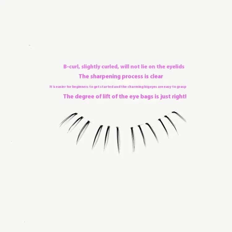 False eyelashes with kitten paw lower lash design and natural pointed tails