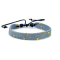 National style denim fabric bracelet with mixed materials, hand-processed construction