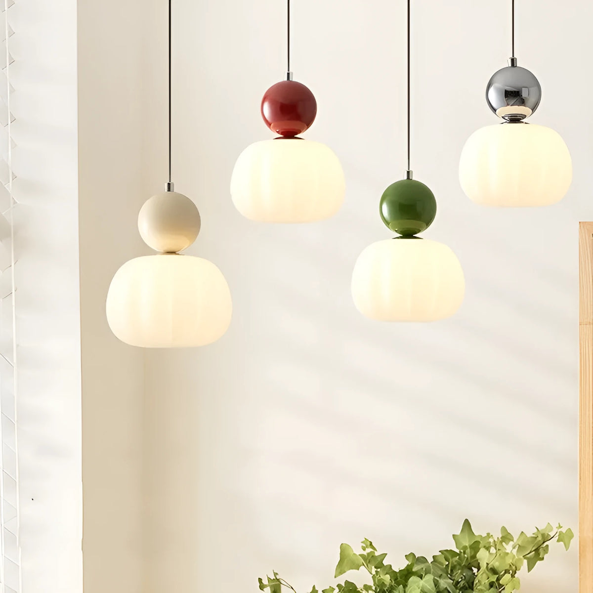 Creative pumpkin design bedroom chandelier in alloy with multiple colour finish options