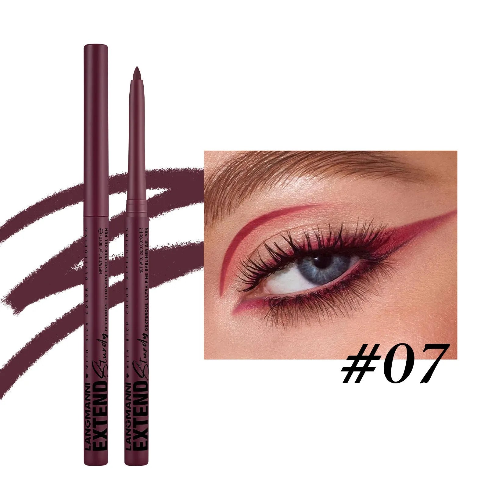 12 colourful gel glitter eyeliner pencils set showing matte metallic and pearl finishes