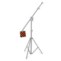 Stainless steel cross arm ceiling lamp rack with adjustable height silver lighting rig