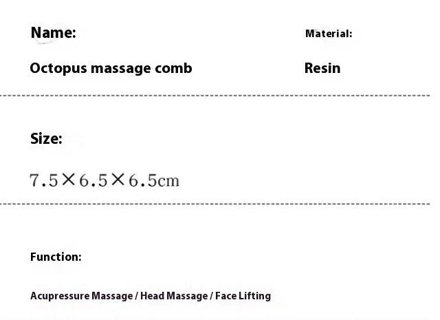 Pink octopus-shaped facial massage comb with dual-pronged tip for periocular pressure points