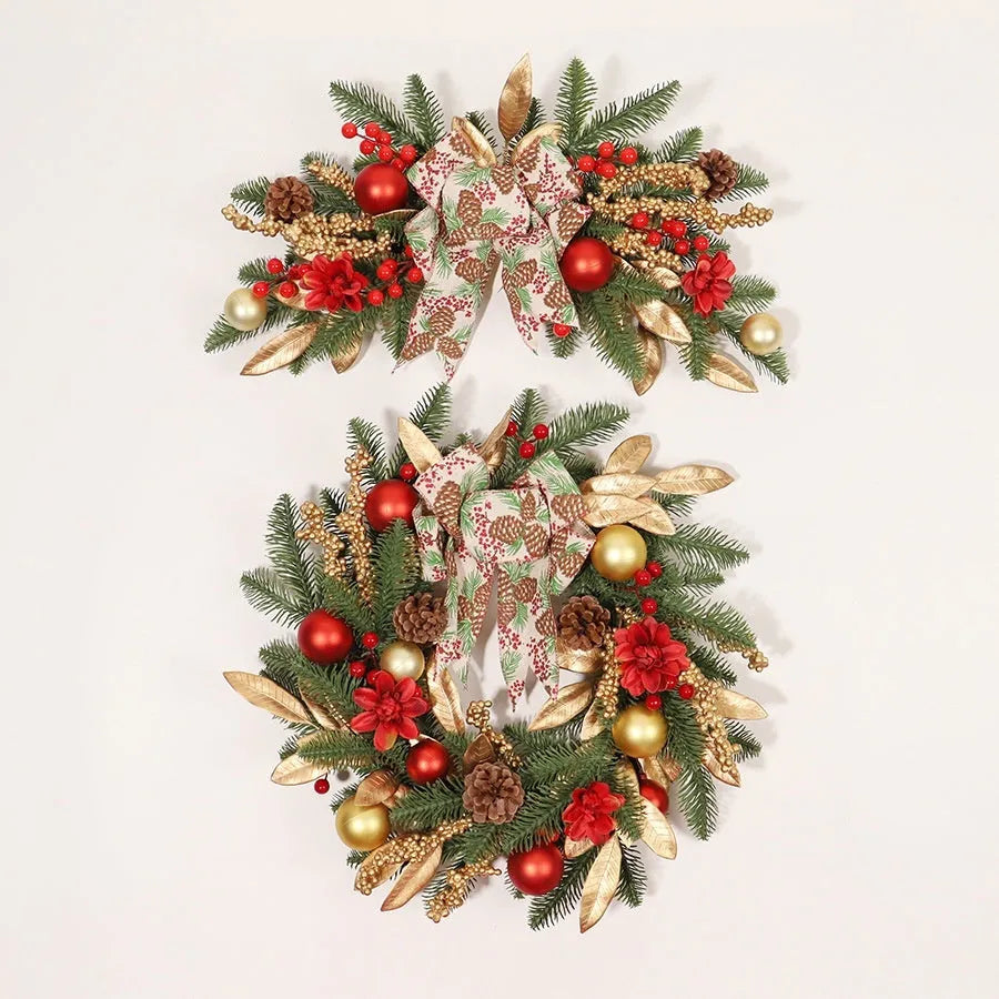 American country style Christmas garland in four formats with optional lighting