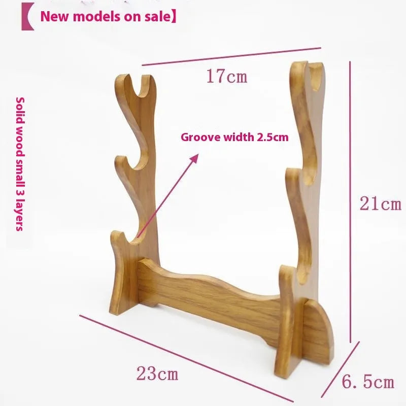 Simple wooden handmade multi layer bracket with Chinese style design for home decoration