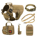 Tactical dog training vest battle suit set in polyester with adjustable leg straps