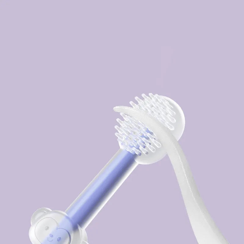 Silicone pet finger toothbrush for dogs and cats in purple colour