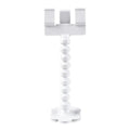 Black pet photography tool with rotating mount and phone clip for holding treats during animal photoshoots