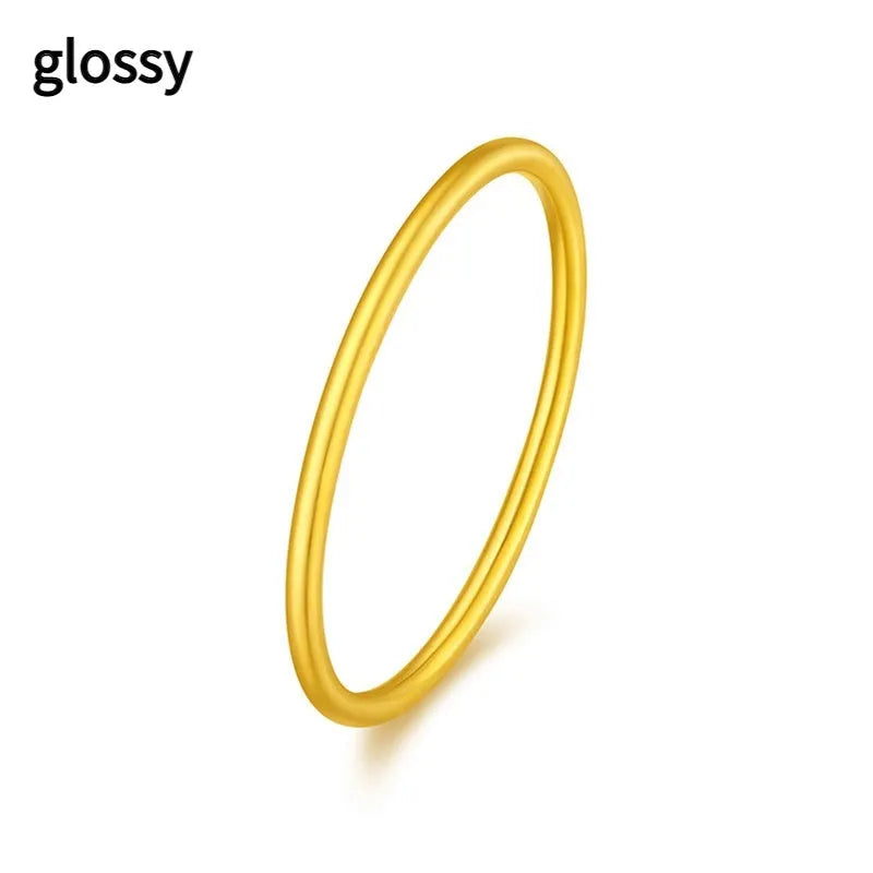 Brass gold plated women's ring showing twist, matte, and glossy style options