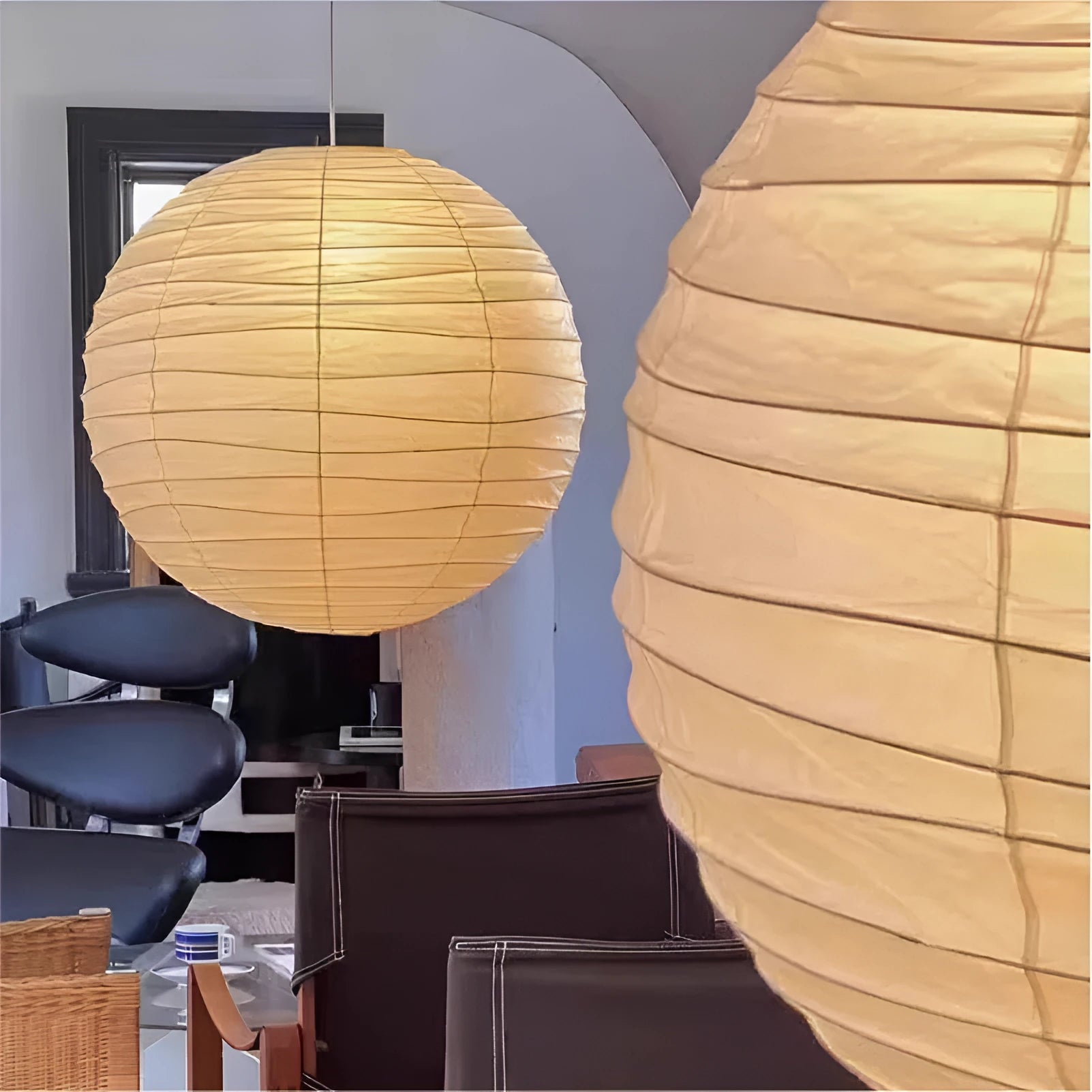 Japanese style rice paper chandelier ceiling light in 30cm or 45cm diameter