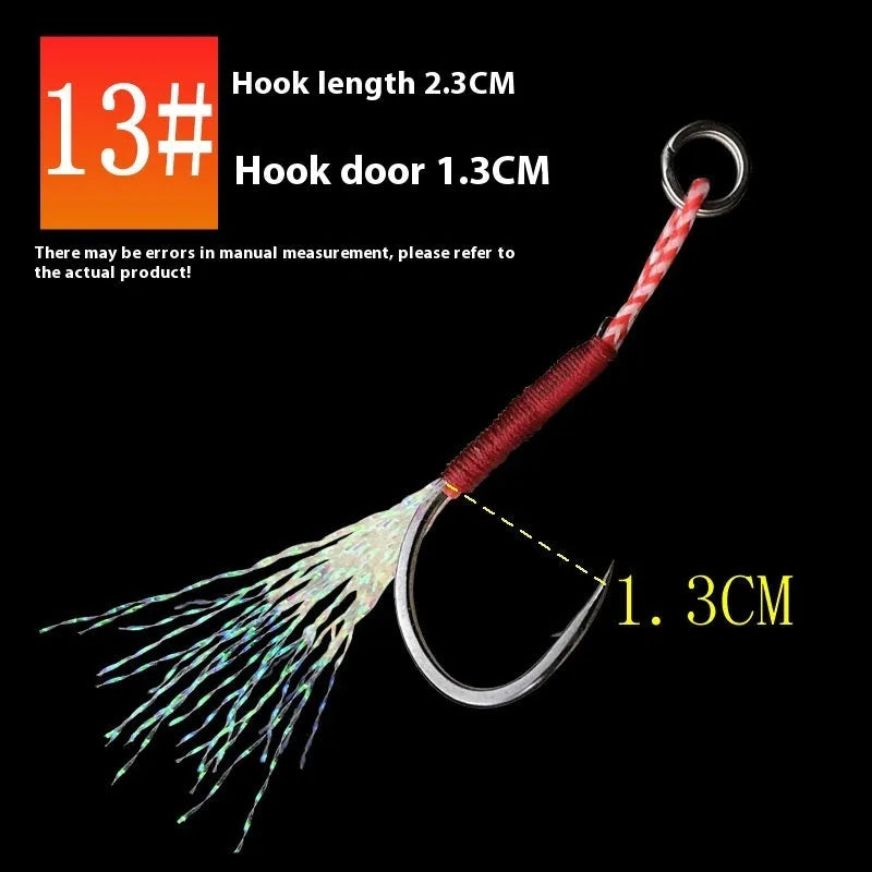 Bright wire iron plate single fishing hooks in sizes 9 through 14 for boat and sea fishing applications.