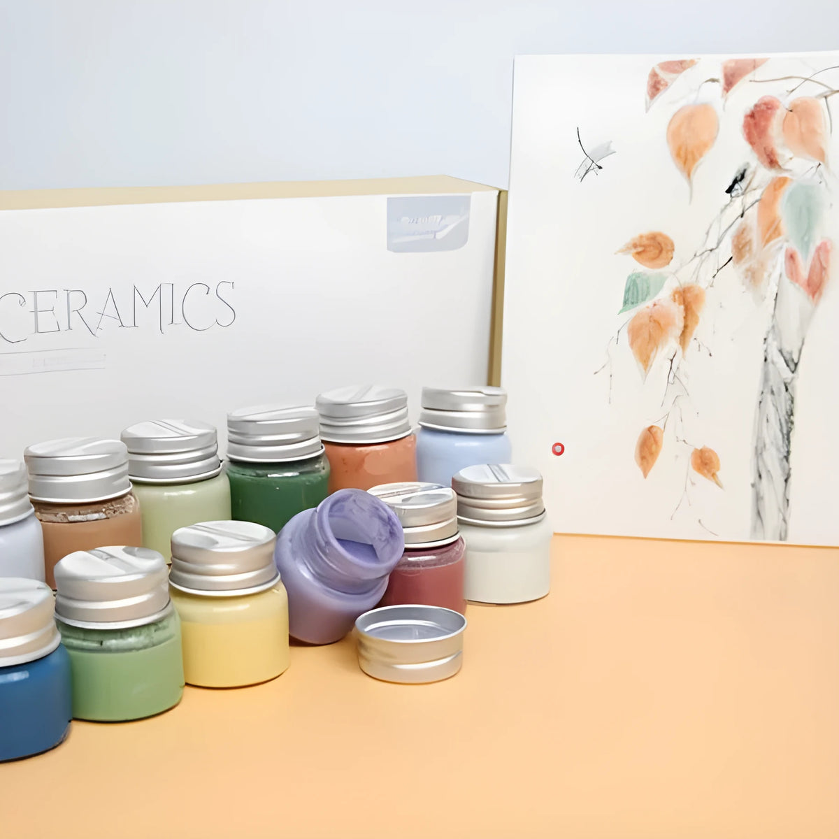 Morandi colour high temperature ceramic paint pots for pottery firing at 1250-1350°C