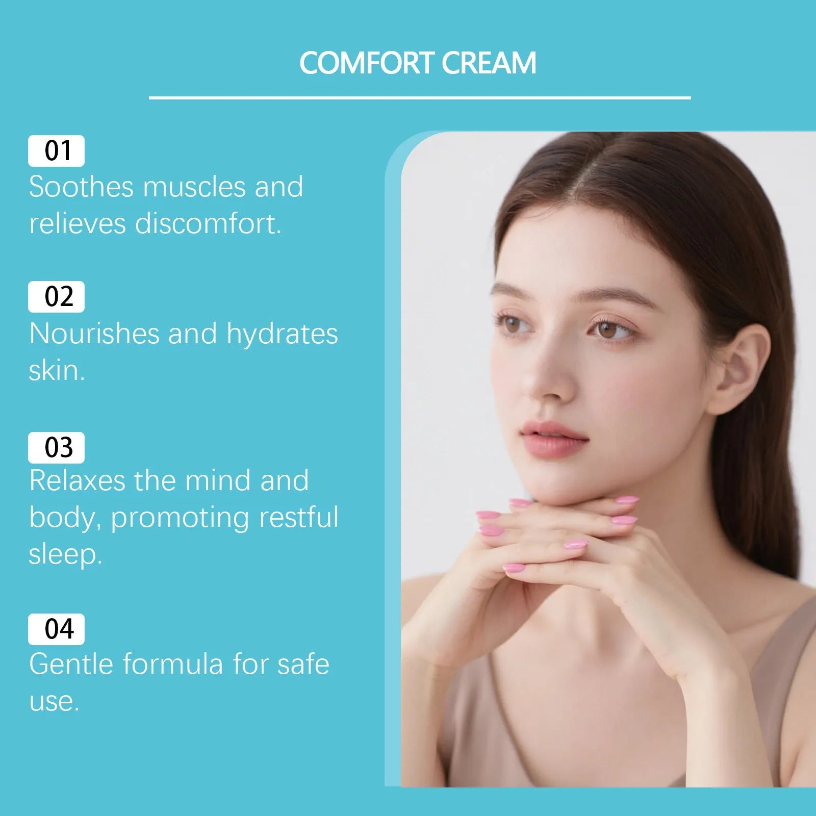 Gentle hydrating body moisturising cream in a 5cm diameter jar with 50g net weight