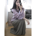 Purple women's blouse with hollow out design, Princess sleeves, and a shoulder strap, made from lightweight Ice Silk fabric.