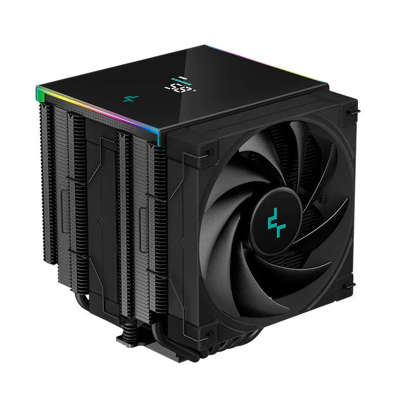 DeepCool AK series CPU air cooler with digital display and twin tower heat sink