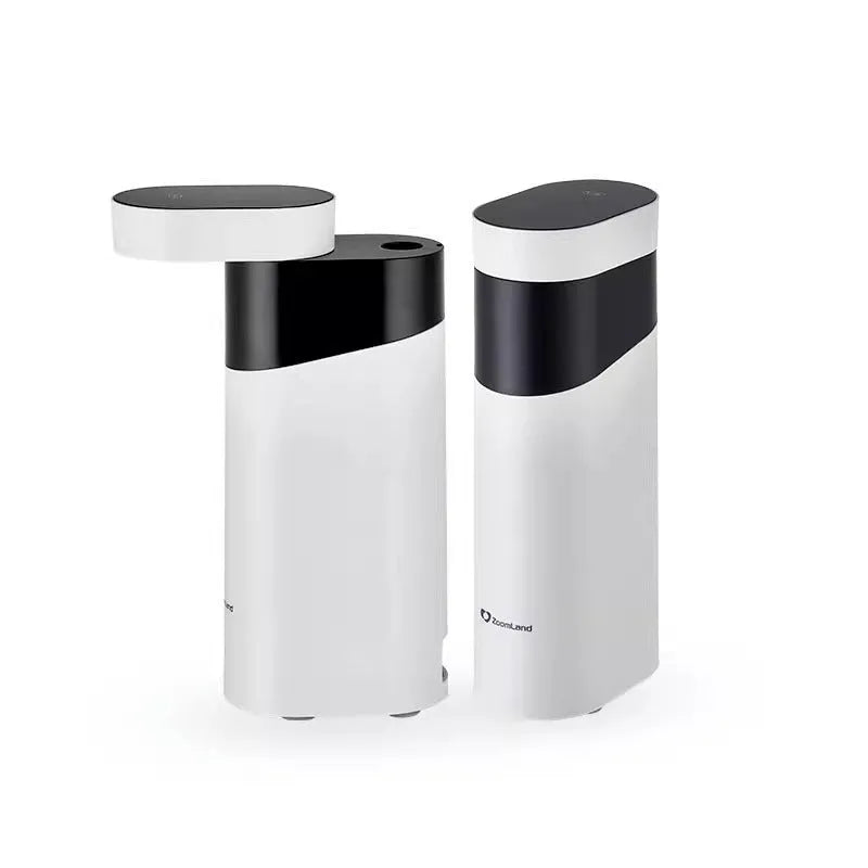 Small black or green desktop instant water dispenser with digital display and nano heating film.