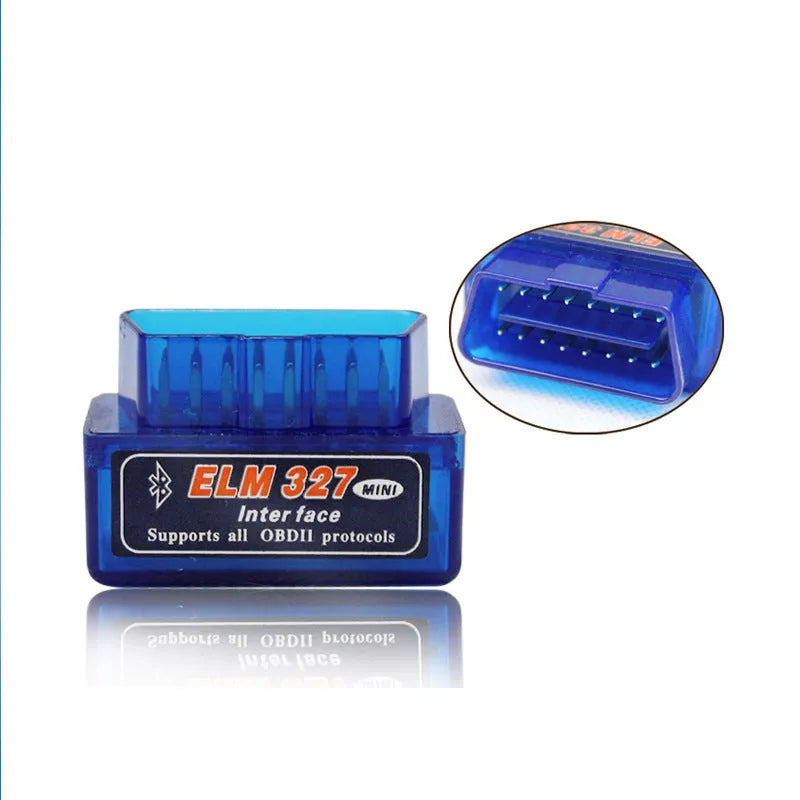 Bluetooth OBD2 diagnostic scanner for reading engine fault codes and monitoring live vehicle data.