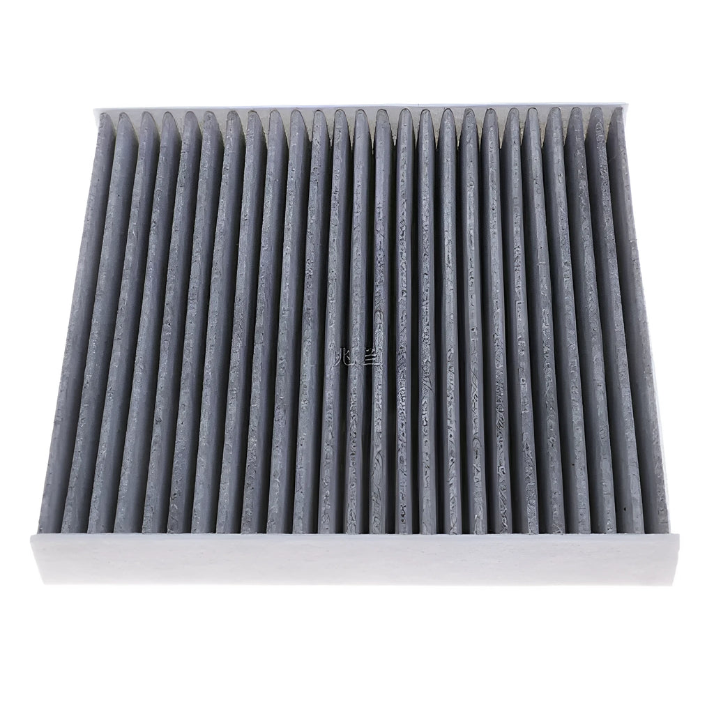 Grey grid-style air conditioning filter for Geely cars, dimensions 215x210x30mm