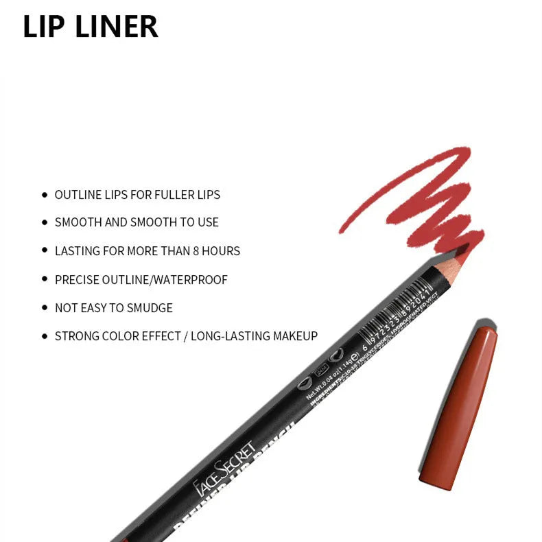 Matte rich wood body lip liner pencil in various shades for 24 hour no stain wear