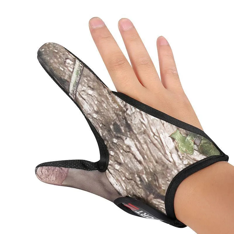 Single two-finger fishing glove with diving cloth back and microfiber palm, shown in a selected colour.