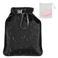Waterproof soap container bag with bubble net construction measuring 17 x 13 cm