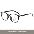 Women's multi-focus presbyopic glasses with ultra-light frames in black focus colour