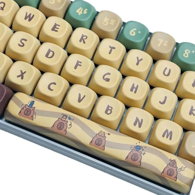 Capabala PBT Girl MOA Height mechanical keyboard keycap set of 130 keys.