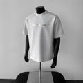 Men's loose fit pure cotton pullover t-shirt with letter pattern in black white and light gray for summer daily wear