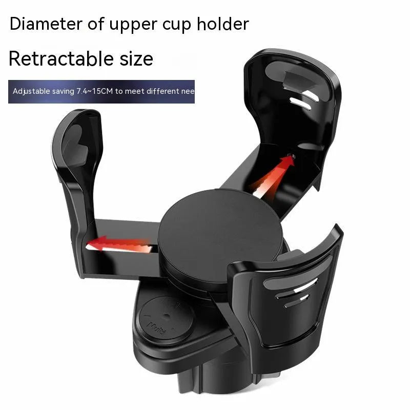 Car cup holder modification accessory in ABS plastic with carbon fibre or matte finish options for vehicle centre console upgrade