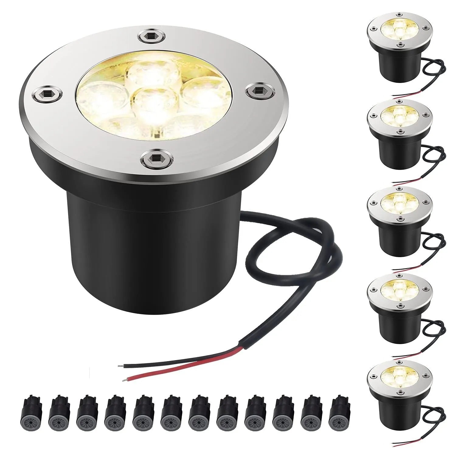 Round LED COB underground light with stainless steel cover and aluminium body for outdoor garden installation