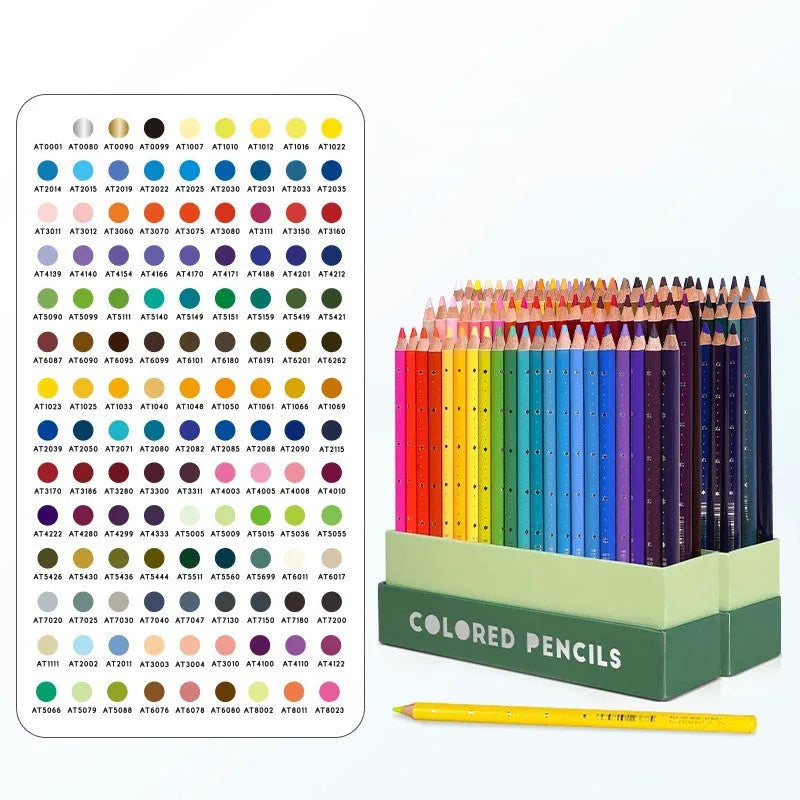 Boxed set of 72 or 126 coloured pencils with basswood casings for art students and painting examinations