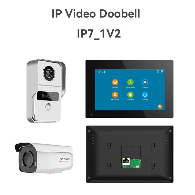 10-inch 1080P video intercom doorbell with colour HD camera and wireless monitoring system