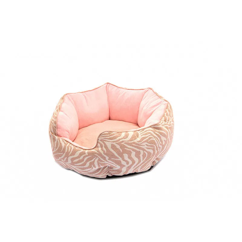 Octagonal pet bed with removable mats in blue colour for cats and small dogs