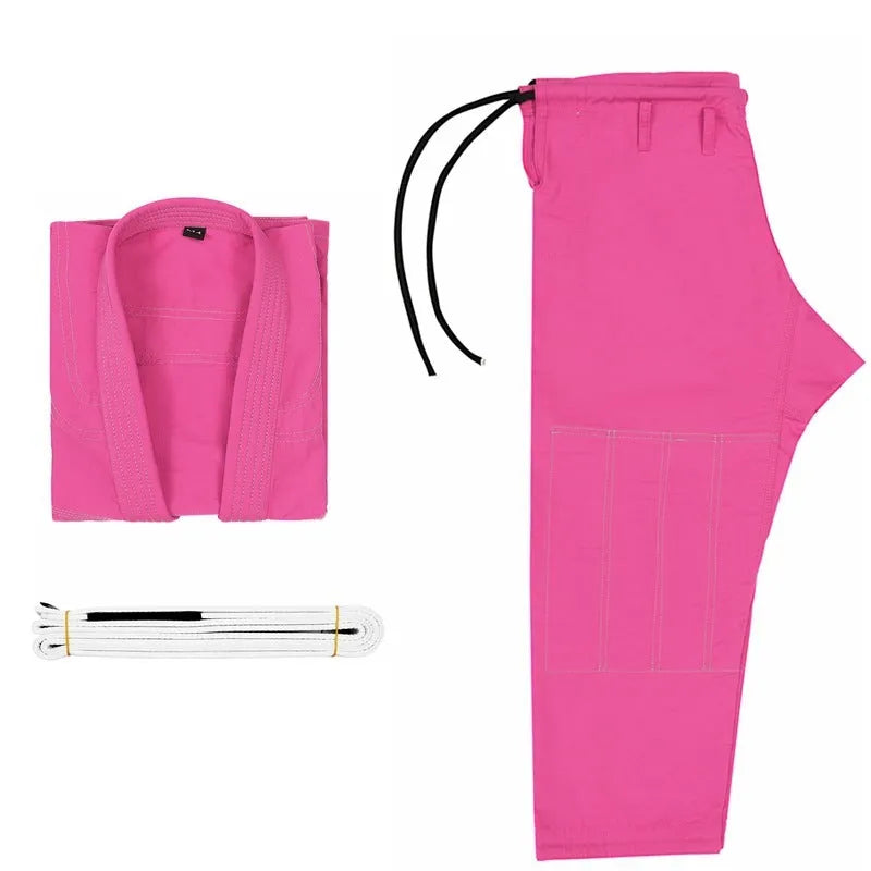 Brazilian Jiu-jitsu training gear set with top and trousers in cotton blend fabric