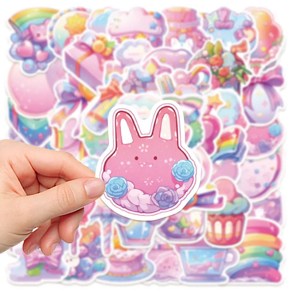 Fresh candy design waterproof decorative stickers measuring 4-7cm for journal and hand account decoration