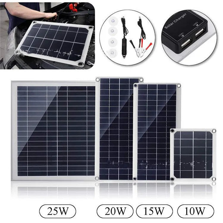 Polysilicon solar panel with dual USB ports for outdoor device charging