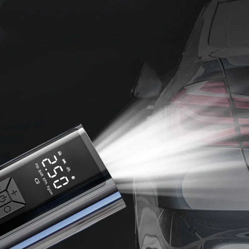 Wireless digital display car tire pump with USB port on ABS and metal housing