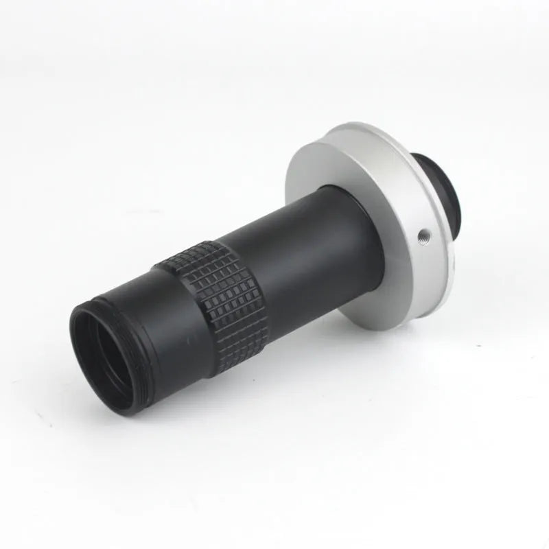Black industrial camera monocular lens with 130x magnification capability