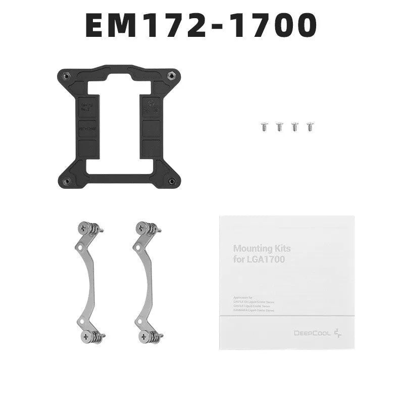 LGA1700 CPU cooler mounting kit with five style options and cleaning alcohol bag