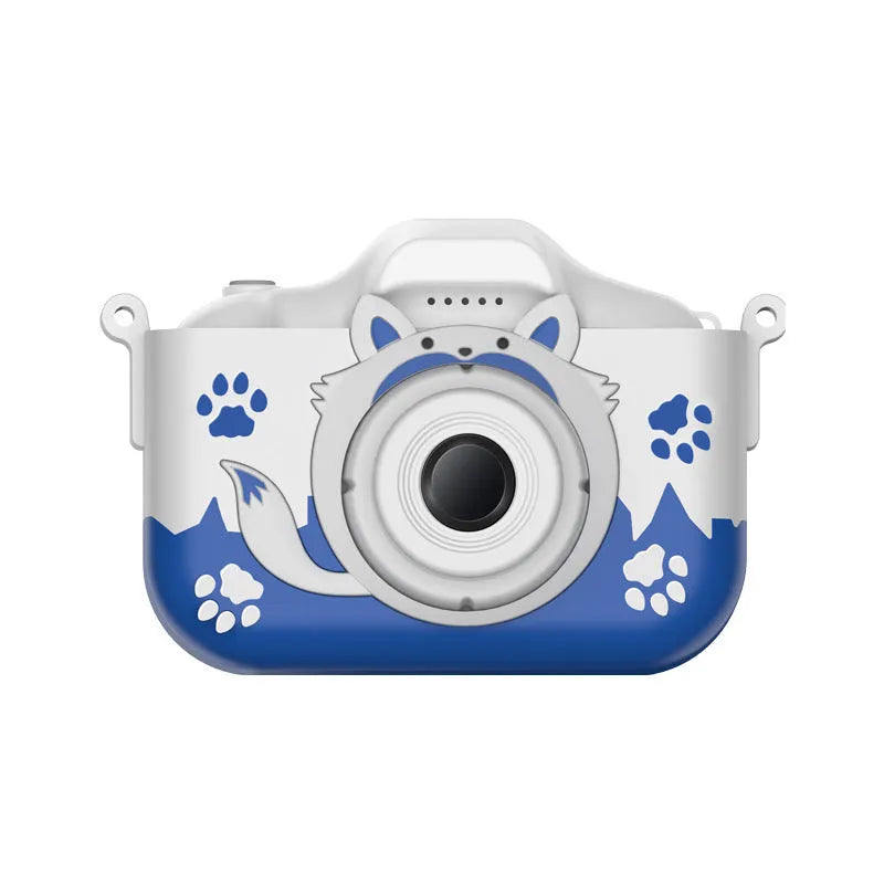HD cartoon children's digital camera in blue with photo sticker and video functions