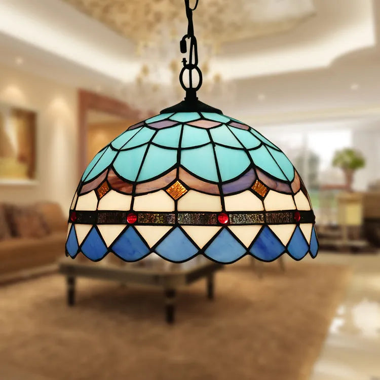 European retro baroque chandelier with coloured glaze construction and abstract modelling