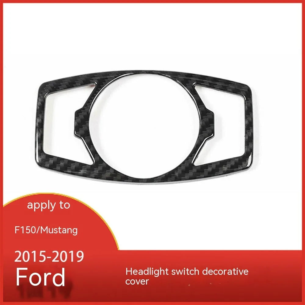 Carbon fibre pattern ABS overlay sticker for Ford F150 Raptor Wild Horse 2015-2019 headlight control panel