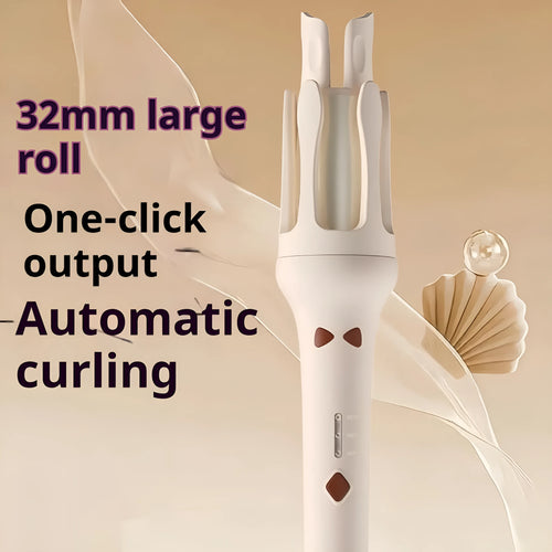 Automatic hair curler with 32mm curling barrel in white or chigo colour options