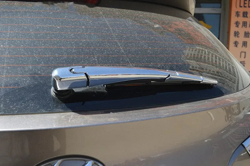 Four silvery ABS plastic rear window wiper cover trims for Hyundai 2010 vehicles