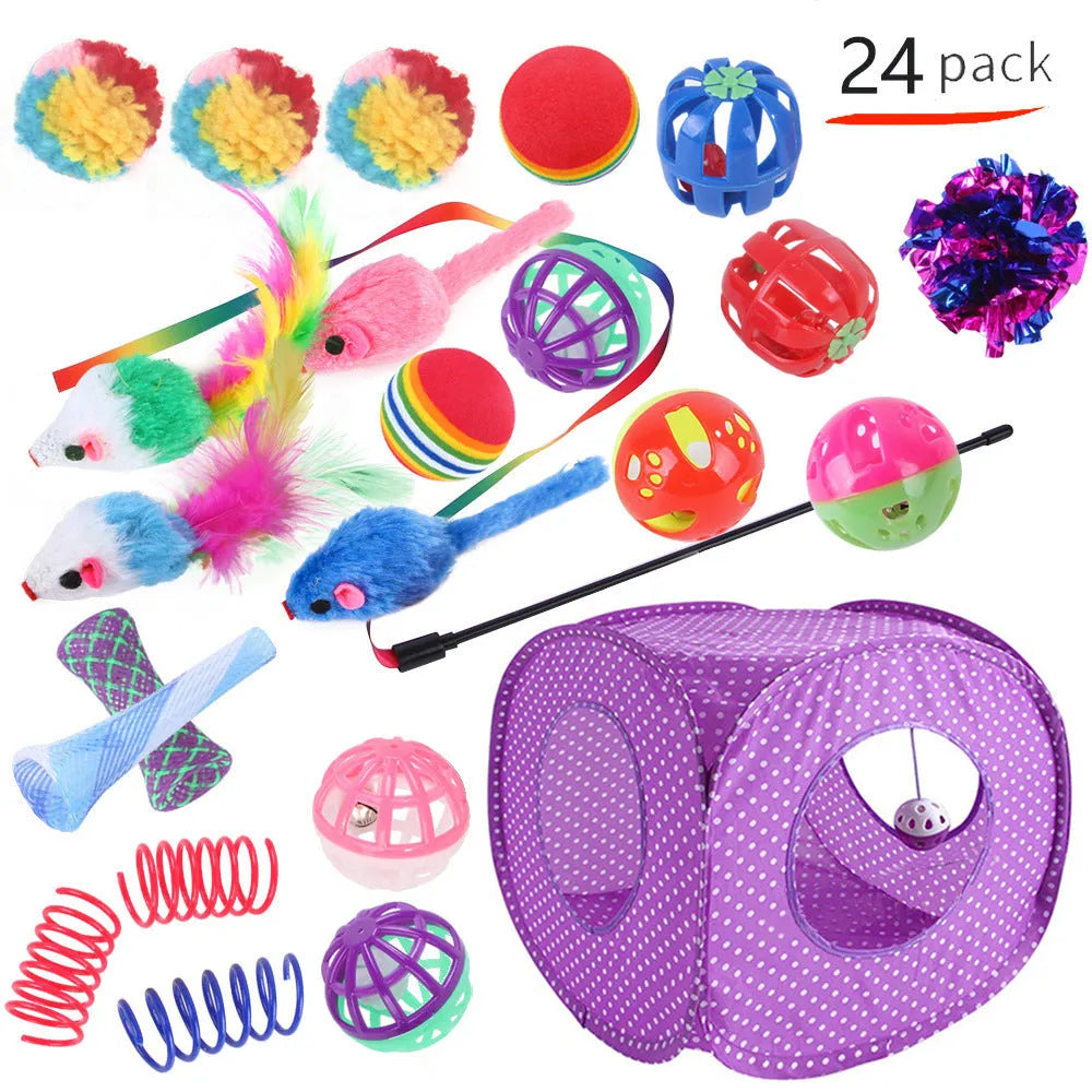 Plastic cat channel tunnel toy in various colours for indoor pet play