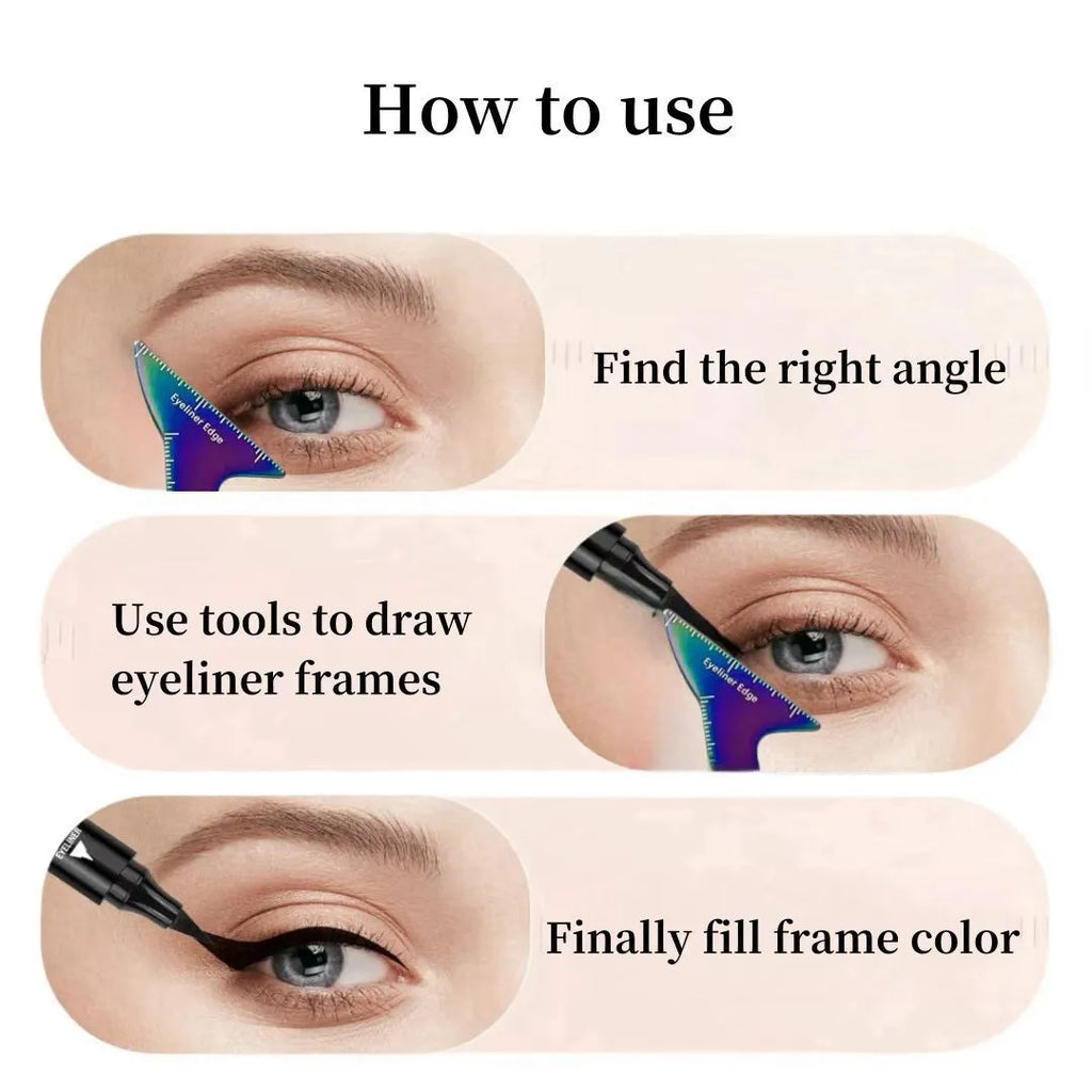 Reusable 3-in-1 eyeliner stencil for hooded eyes in LaserFX and Pink colour options