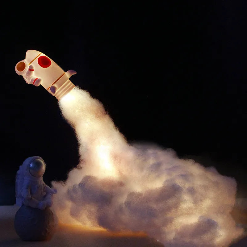 DIY astronaut rocket LED night light kit with warm white lights and 24cm height