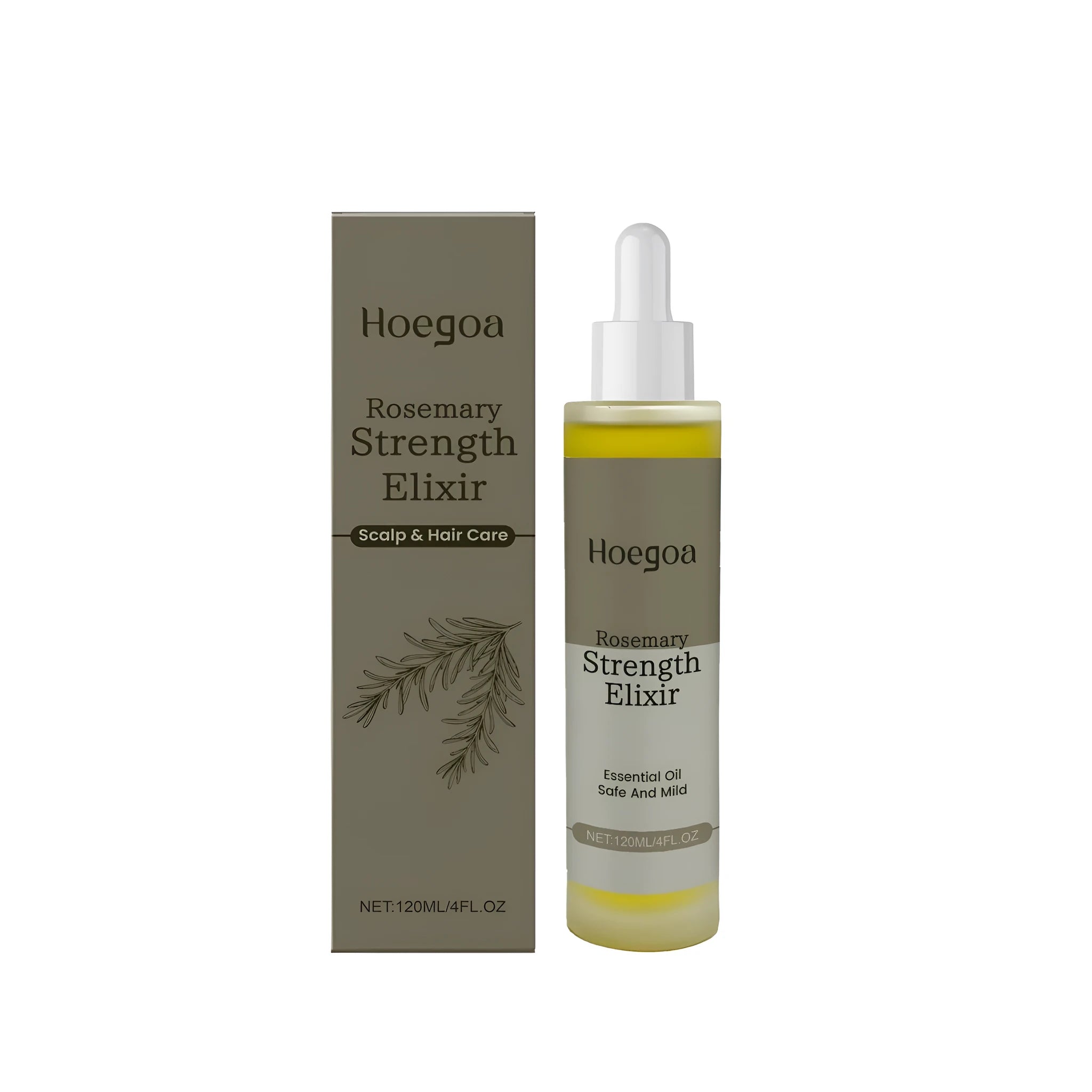 120ml Rosemary Hair Concentrate bottle with ginger root oil and vitamin E ingredients