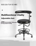 Black leather dental chair for hospital clinical seating