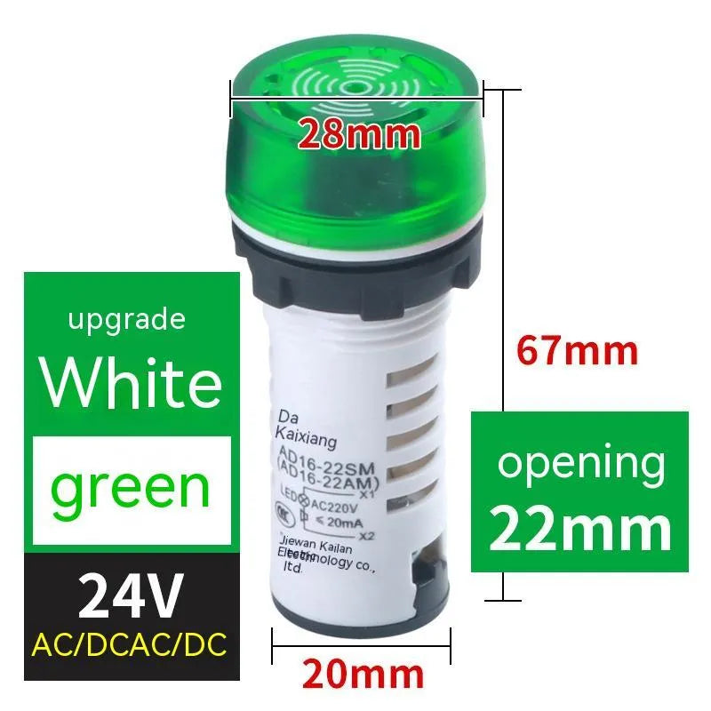 AD16-22SM model red LED flashing sound and light buzzer for 22mm panel mount.