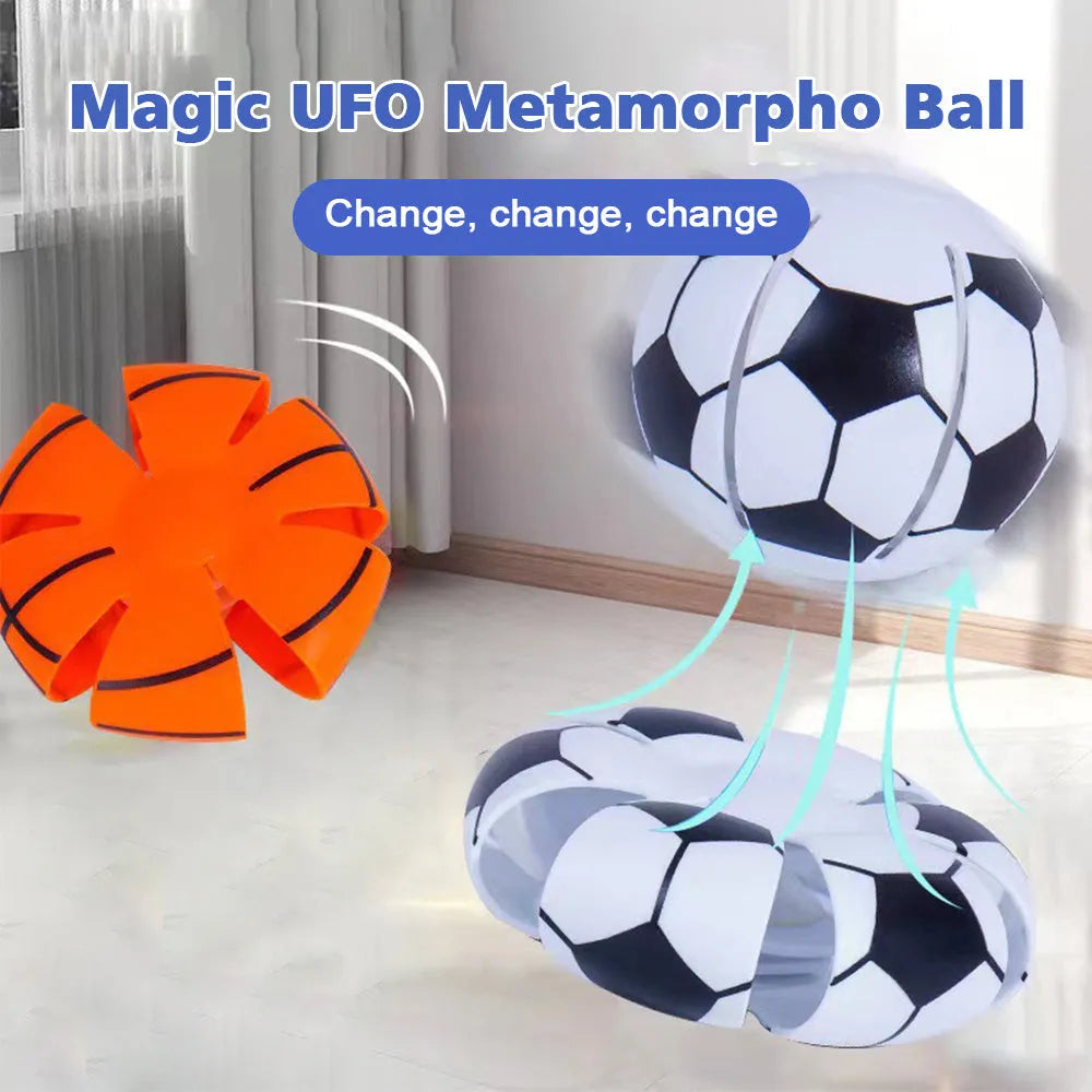 Interactive plastic dog toy ball transforming into a flying disc with suction cup mechanism in 9cm size